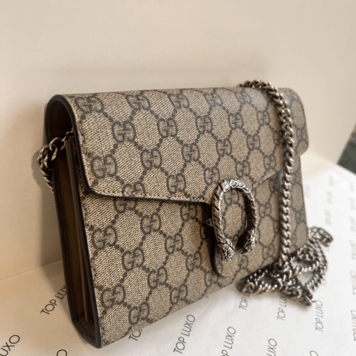 Gucci Dionysus Mini Bag GG Supreme Monogram Beige