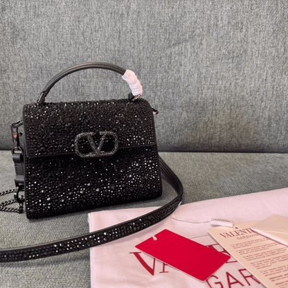 Valentino Garavani – VSLING Mini Bag with Crystals in Black
