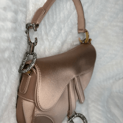 Dior Mini-Saddle-Bag In Blush Satin