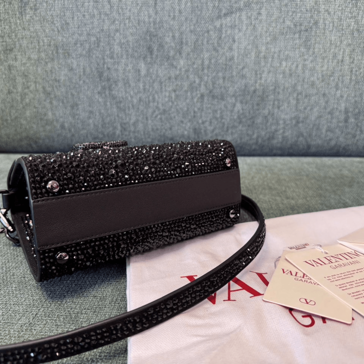 Valentino Garavani – VSLING Mini Bag with Crystals in Black