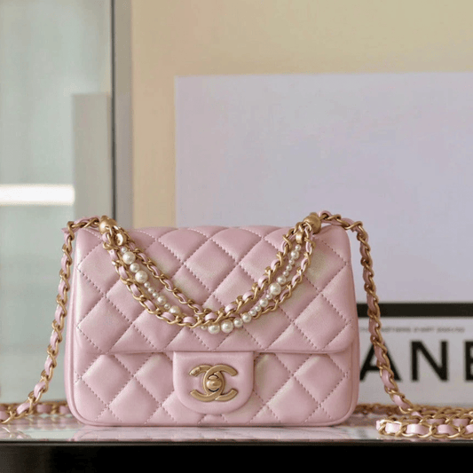 Chanel Classic Flap Mini Bag – Pink Lambskin Leather With Gold Hardware