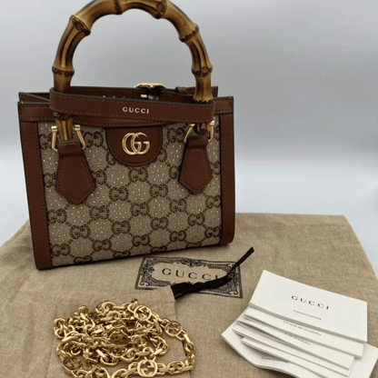 Gucci Diana Small Tote Bag with Crystals