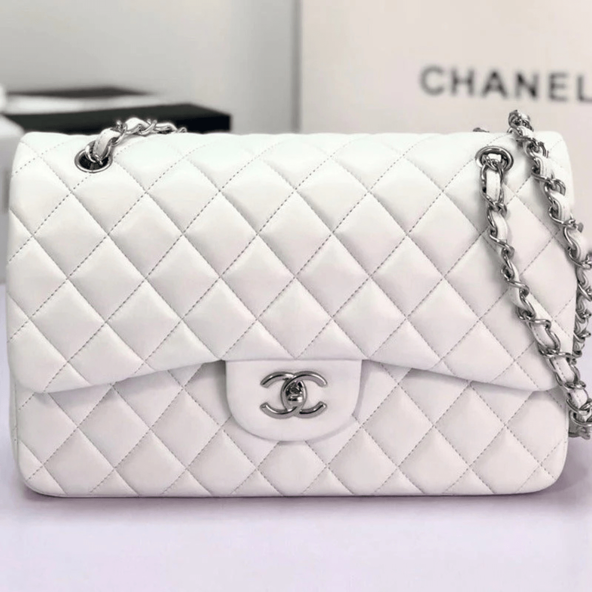 Chanel Classic Single Flap Bag – Off White