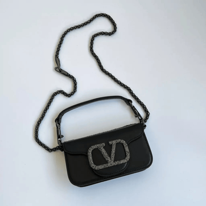 Valentino Garavani – Locò Small shoulder bag with crystal logo