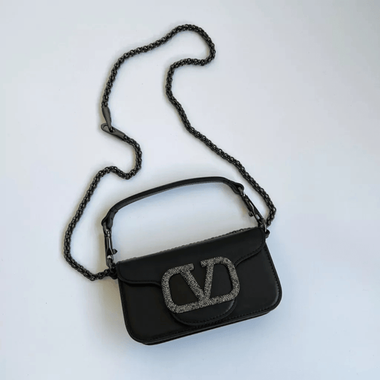 Valentino Garavani – Locò Small shoulder bag with crystal logo