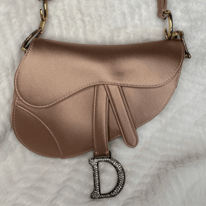 Dior Mini-Saddle-Bag In Blush Satin