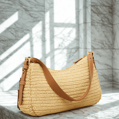 Prada – Aimée bag in crochet look and leather (Large)