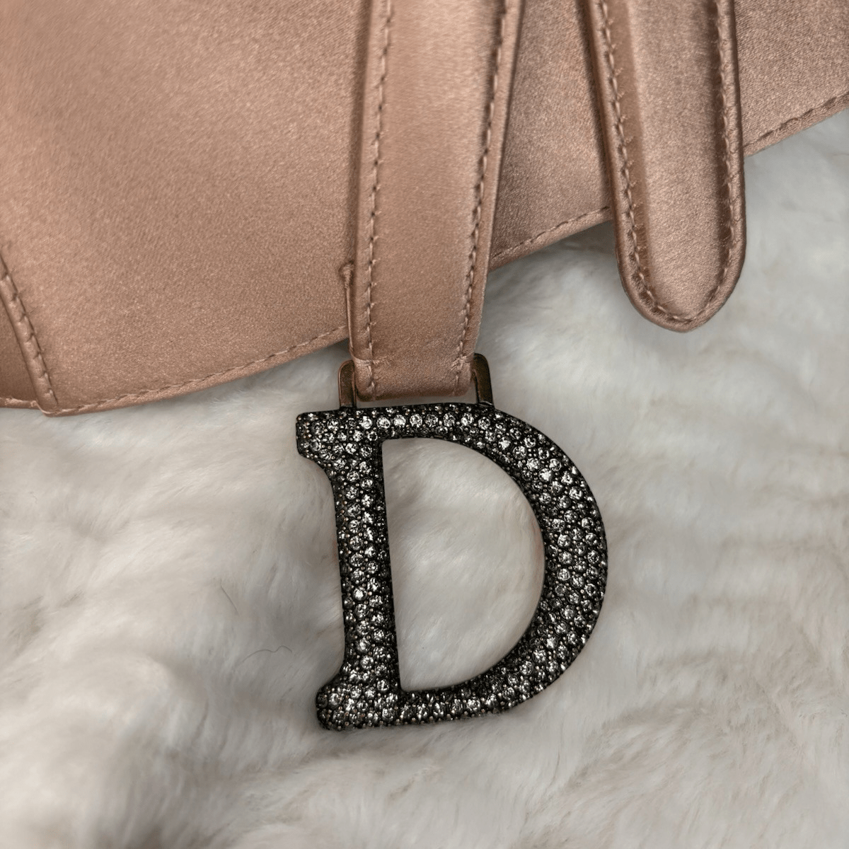 Dior Mini-Saddle-Bag In Blush Satin