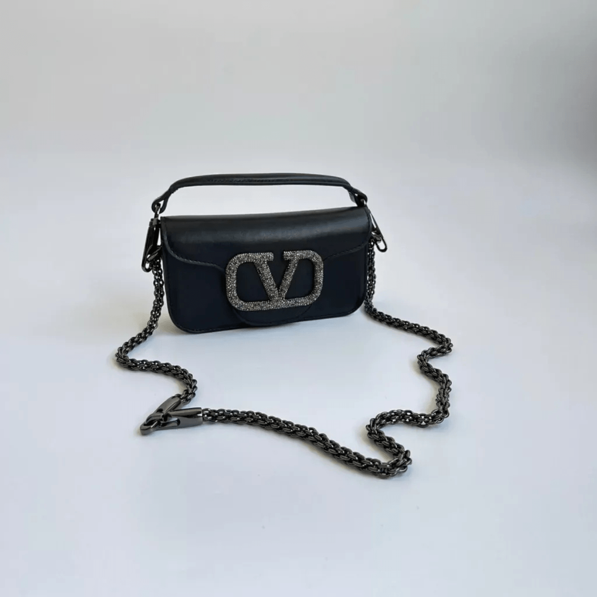 Valentino Garavani – Locò Small shoulder bag with crystal logo