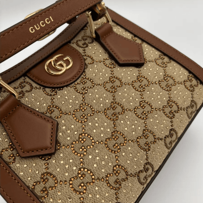 Gucci Diana Small Tote Bag with Crystals