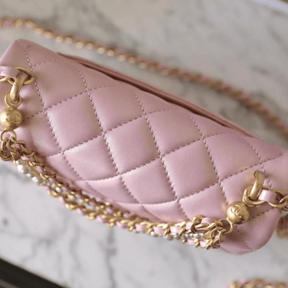Chanel Classic Flap Mini Bag – Pink Lambskin Leather With Gold Hardware
