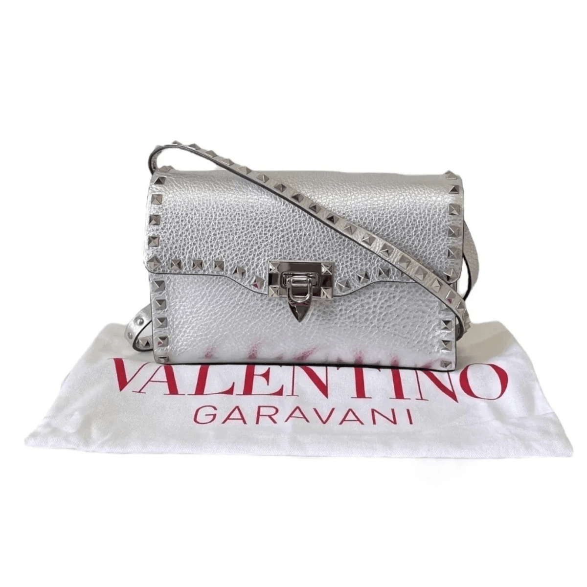 Valentino – Rockstud Silver Bag & Pumps Set