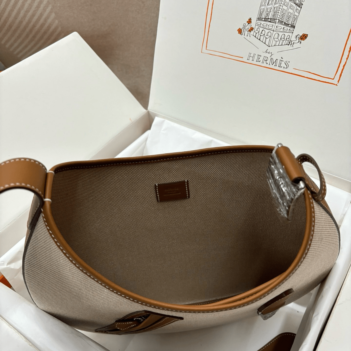 Hermès – P’tit Arçon Bag In Canvas & Leather