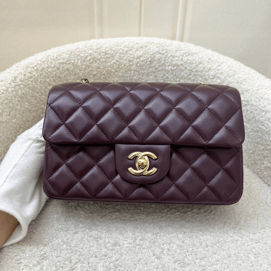 Chanel Mini Single Flap Wine