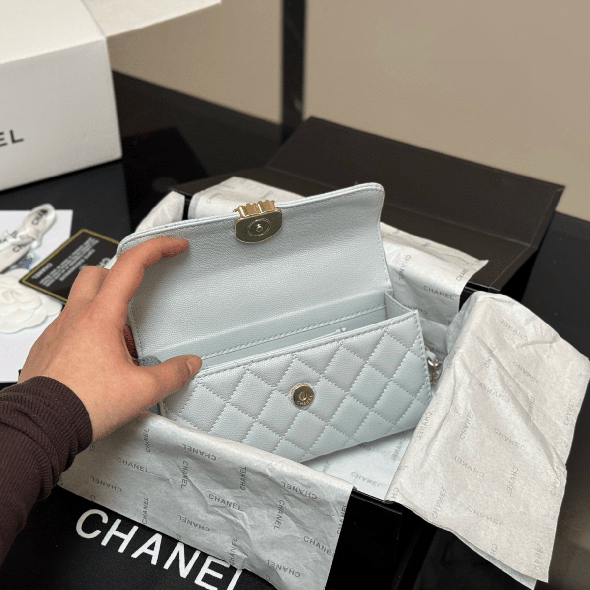 Chanel Classic Flap Bag – Ice Grey