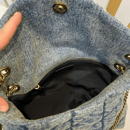 Saint Laurent Loulou Puffer Bag in Quilted Vintage Denim