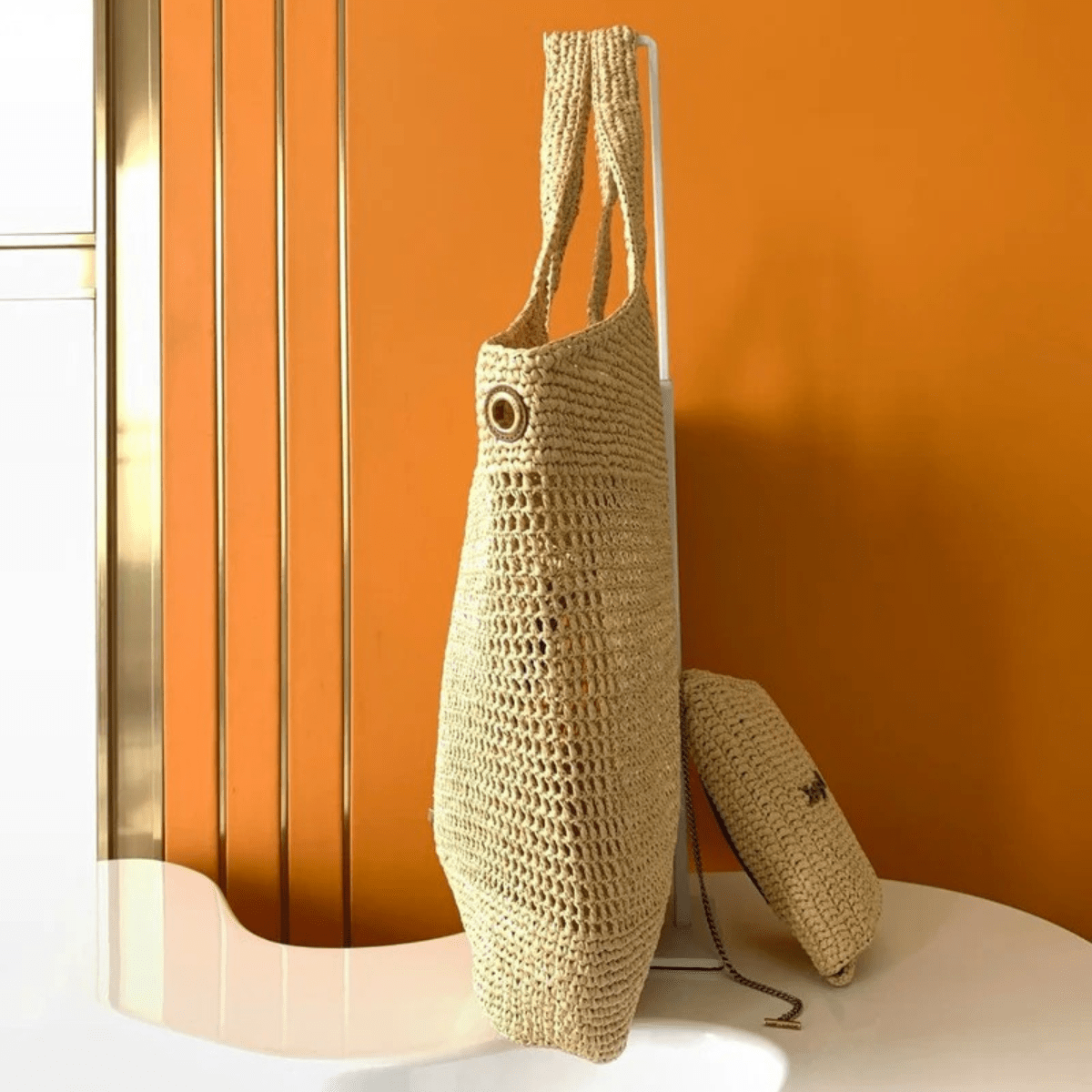 Yves Saint Laurent Icare Raffia Bag