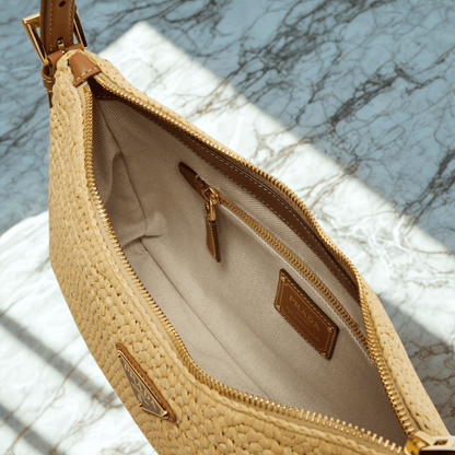 Prada – Aimée bag in crochet look and leather (Large)