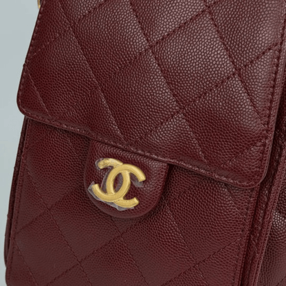 Chanel 25 Bordeaux Caviar & Ballerina Flats Set