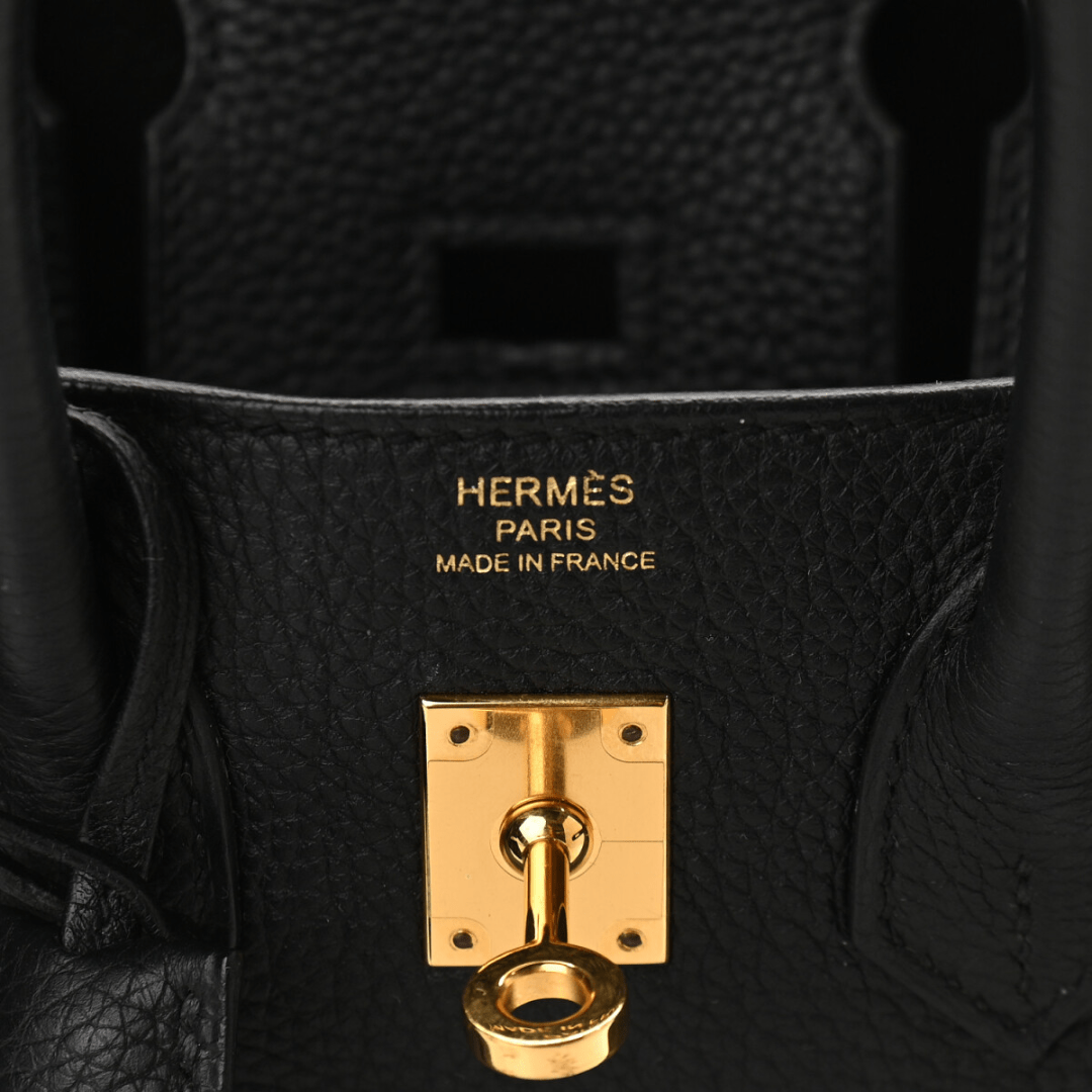 Hermès Birkin 25 Bag With Gold Hardware In Black