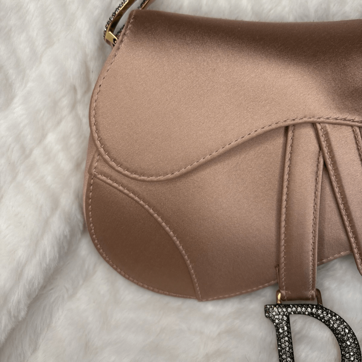 Dior Mini-Saddle-Bag In Blush Satin