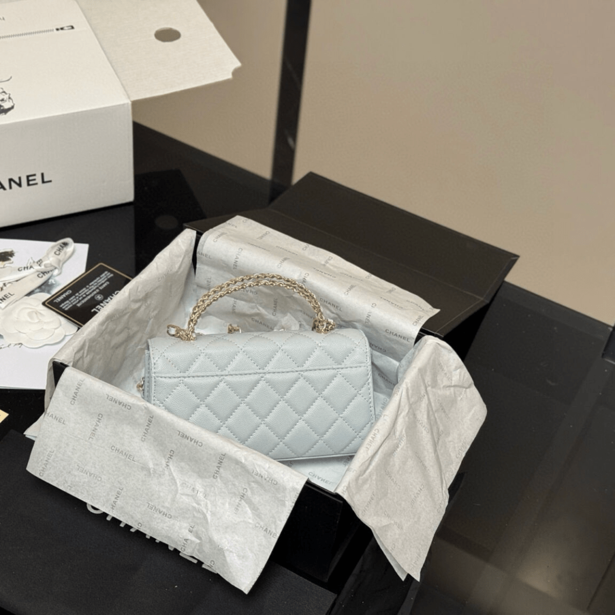 Chanel Classic Flap Bag – Ice Grey