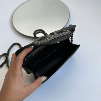 Valentino Garavani – Locò Small shoulder bag with crystal logo