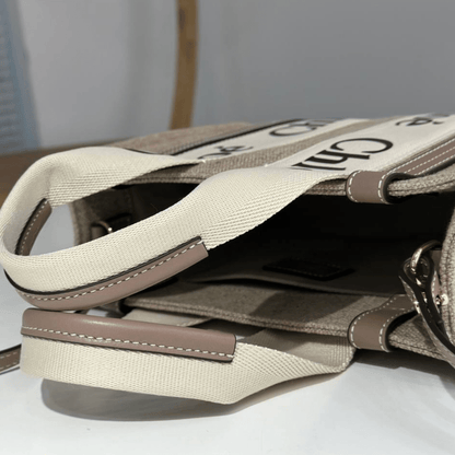 Large Woody Tasche aus Leinen von Chloé