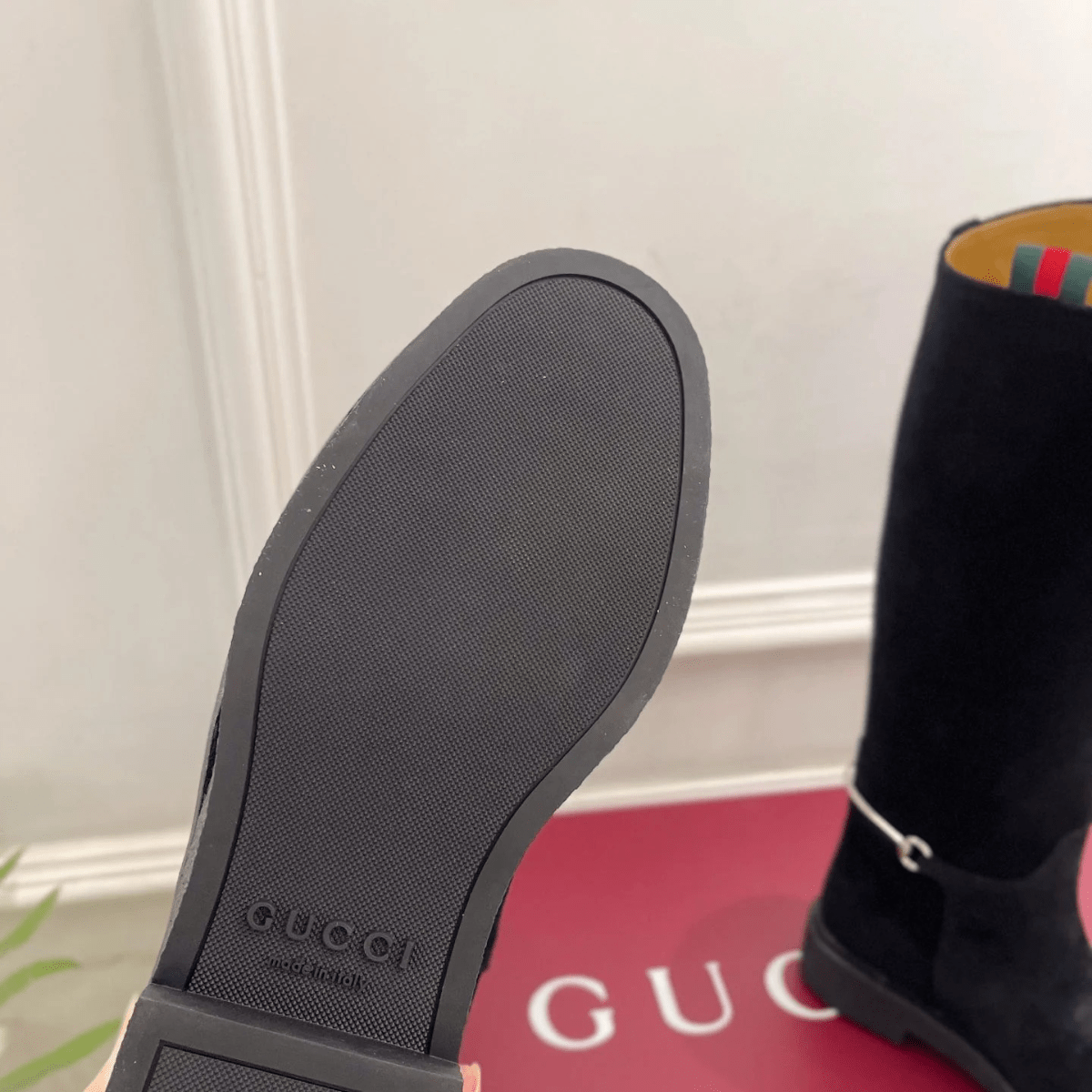 Gucci High Boots In Black Suede
