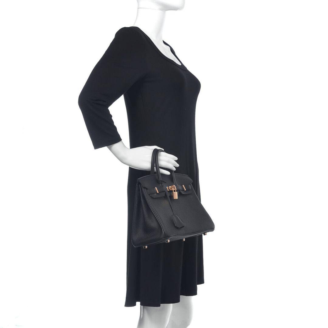 Hermès Birkin 25 Bag With Gold Hardware In Black