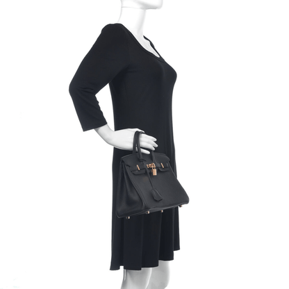 Hermès Birkin 25 Bag With Gold Hardware In Black