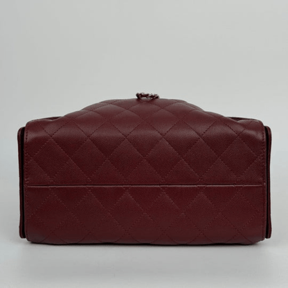 Chanel 25 Bordeaux Caviar & Ballerina Flats Set