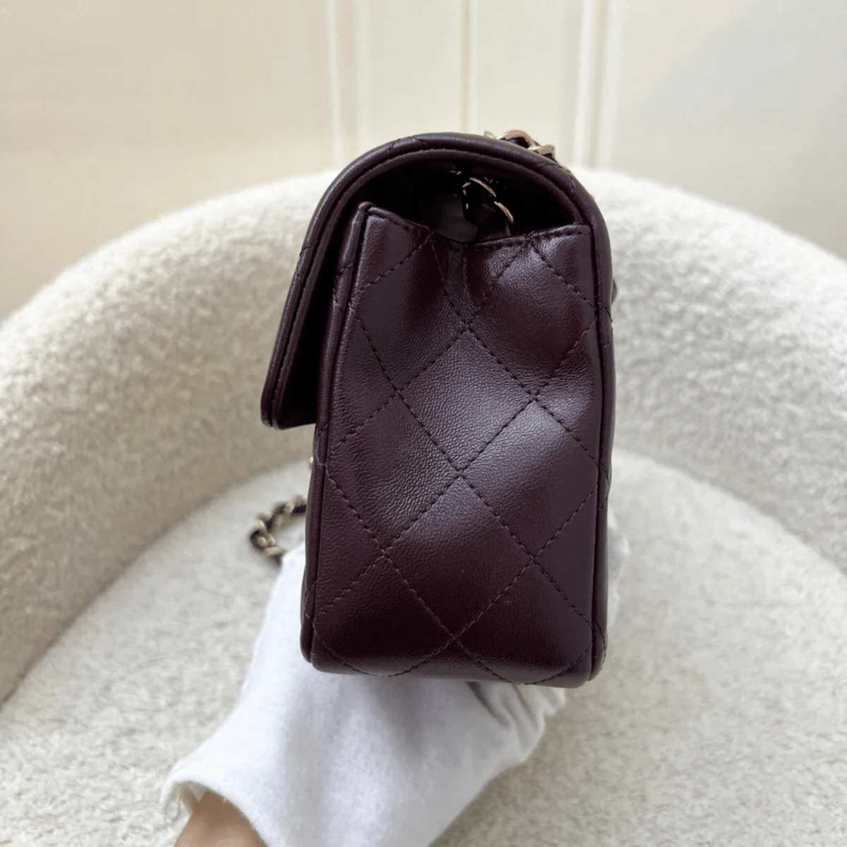 Chanel Mini Single Flap Wine