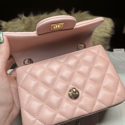 Chanel Mini Flap Pink & Slingback Tweed Set