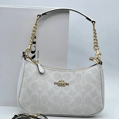 Coach – Set: Lockup Leather Slide Sandal & Teri Signature Canvas Bag