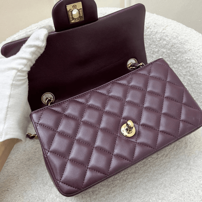 Chanel Mini Single Flap Wine