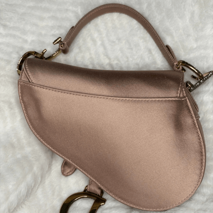 Dior Mini-Saddle-Bag In Blush Satin