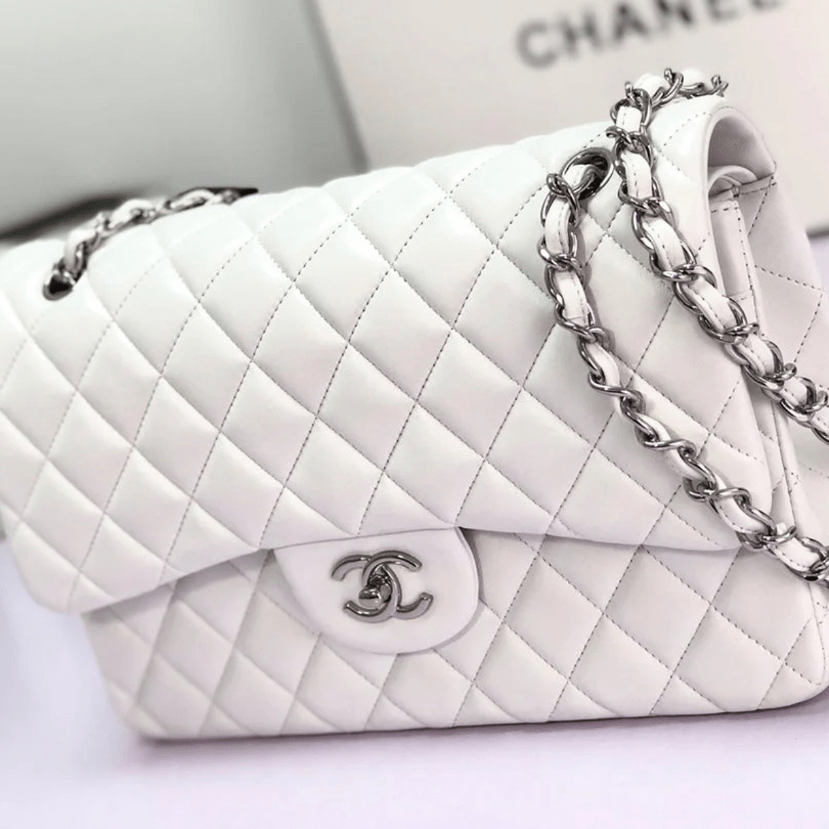 Chanel Classic Single Flap Bag – Off White