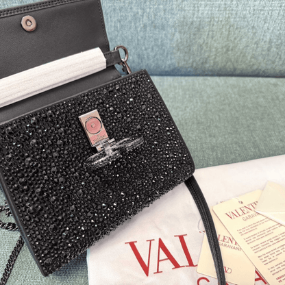 Valentino Garavani – VSLING Mini Bag with Crystals in Black