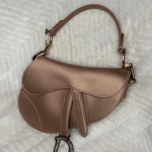 Dior Mini-Saddle-Bag In Blush Satin