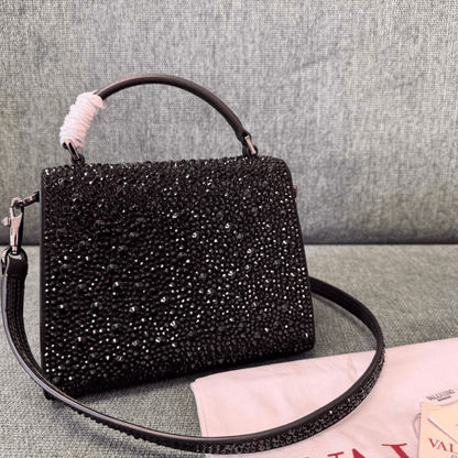 Valentino Garavani – VSLING Mini Bag with Crystals in Black