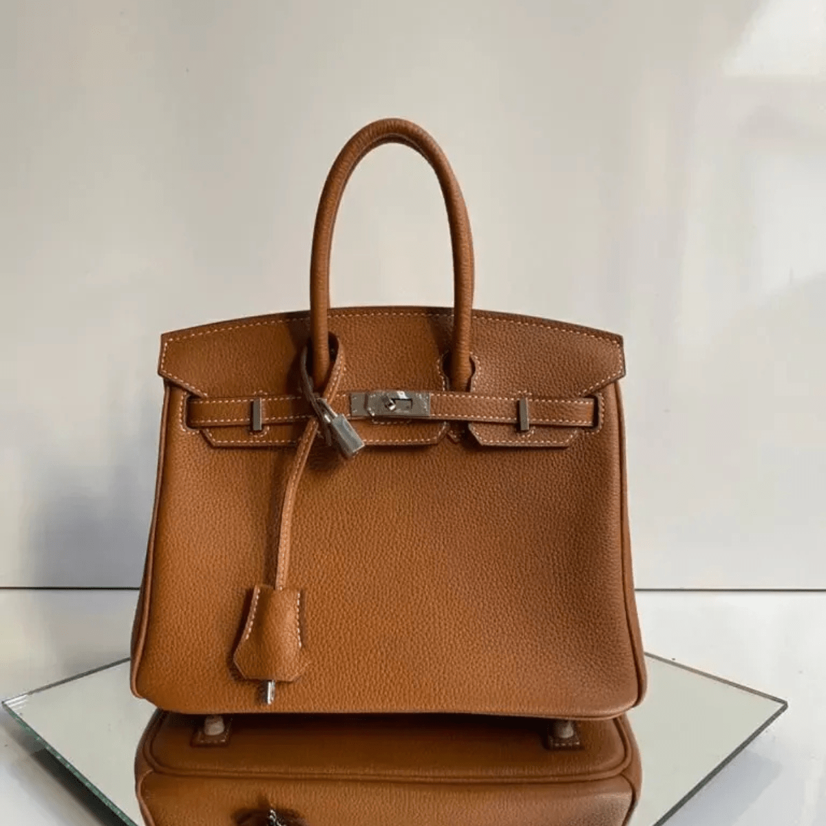 Hermès Birkin 25 HSS Craie/Gris Tourterelle In Togo Leather With Brushed Gold-Colored Fittings