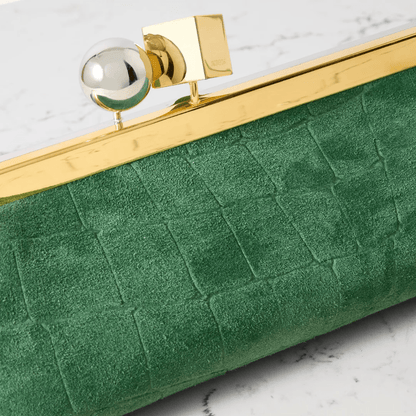 Jacquemus Le Salon Clutch In Suede With Crocodile Effect