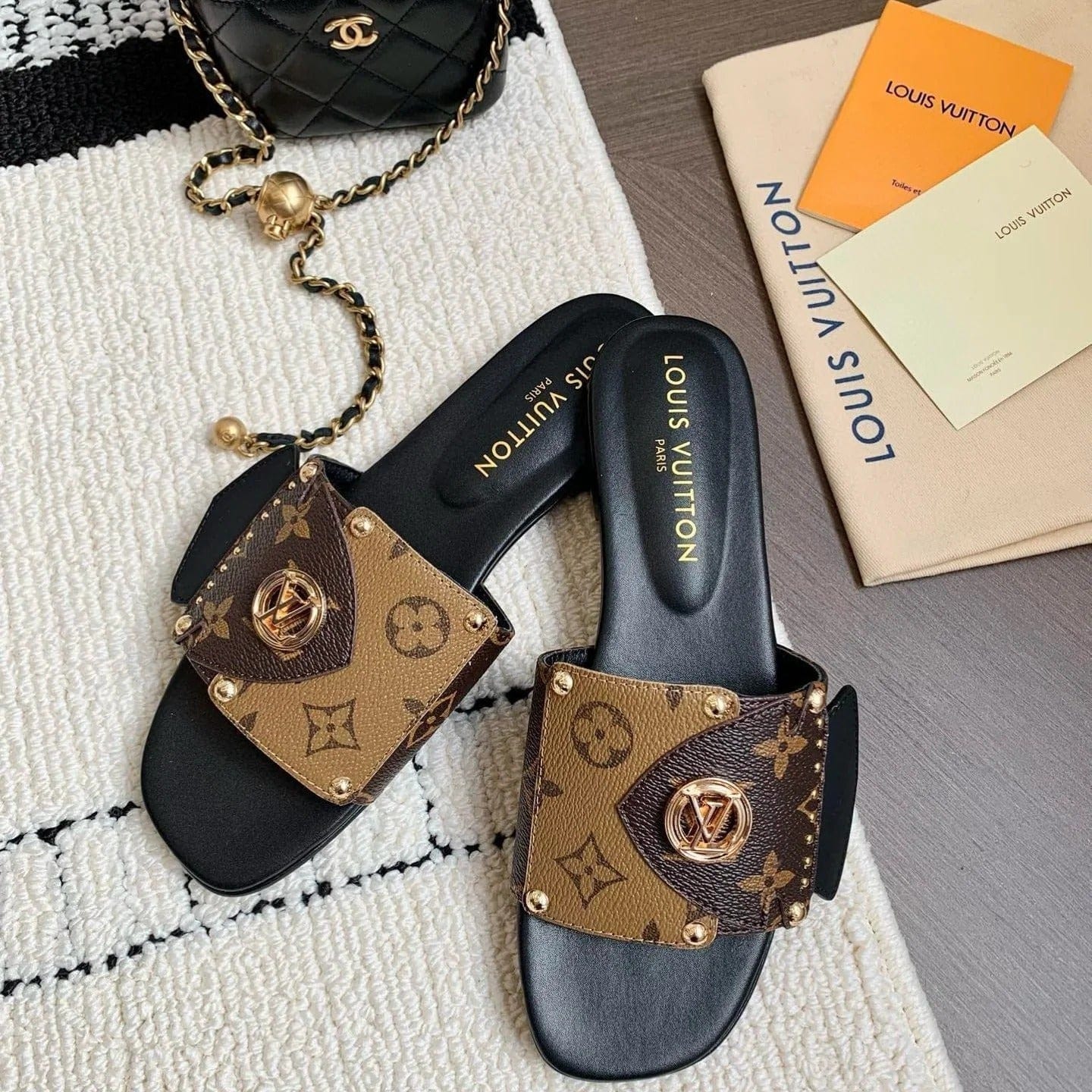 Louis Vuitton – LV Frame Mules Marron Cacao Leder