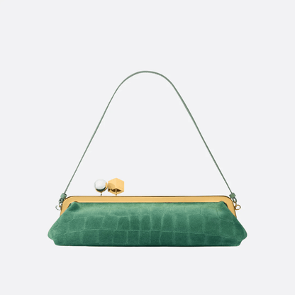Jacquemus Le Salon Clutch In Suede With Crocodile Effect