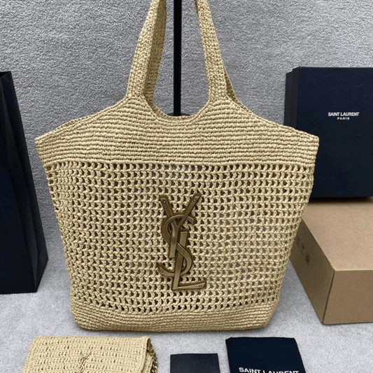 Yves Saint Laurent Icare Raffia Bag
