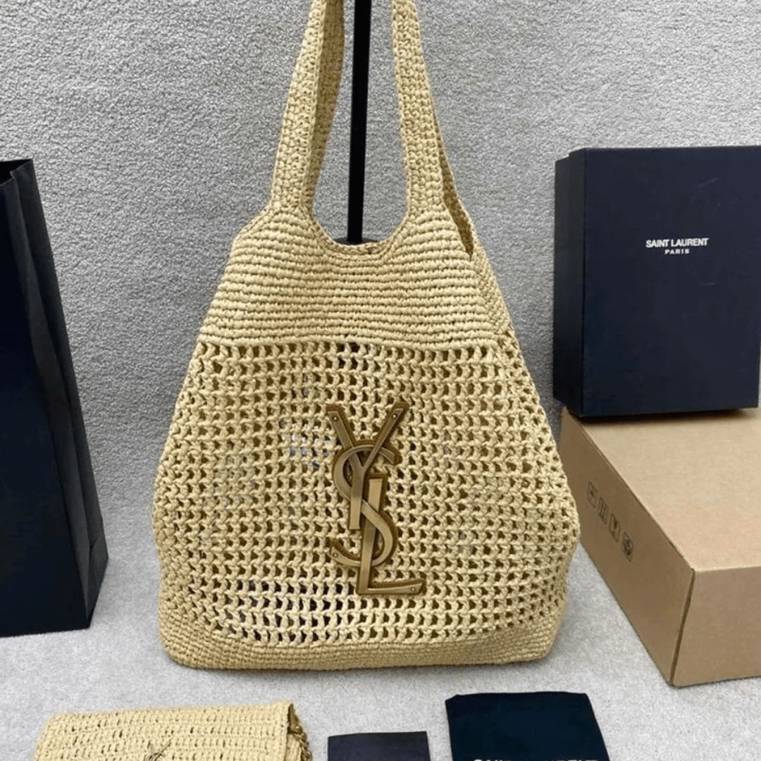 Yves Saint Laurent Icare Raffia Bag