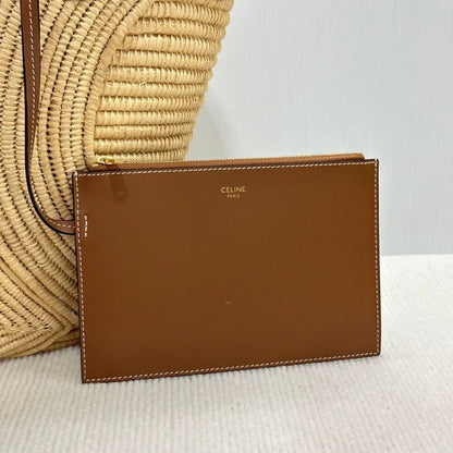 Céline Classic Small Basket with Braided Triomphe in Raffia and Calfskin