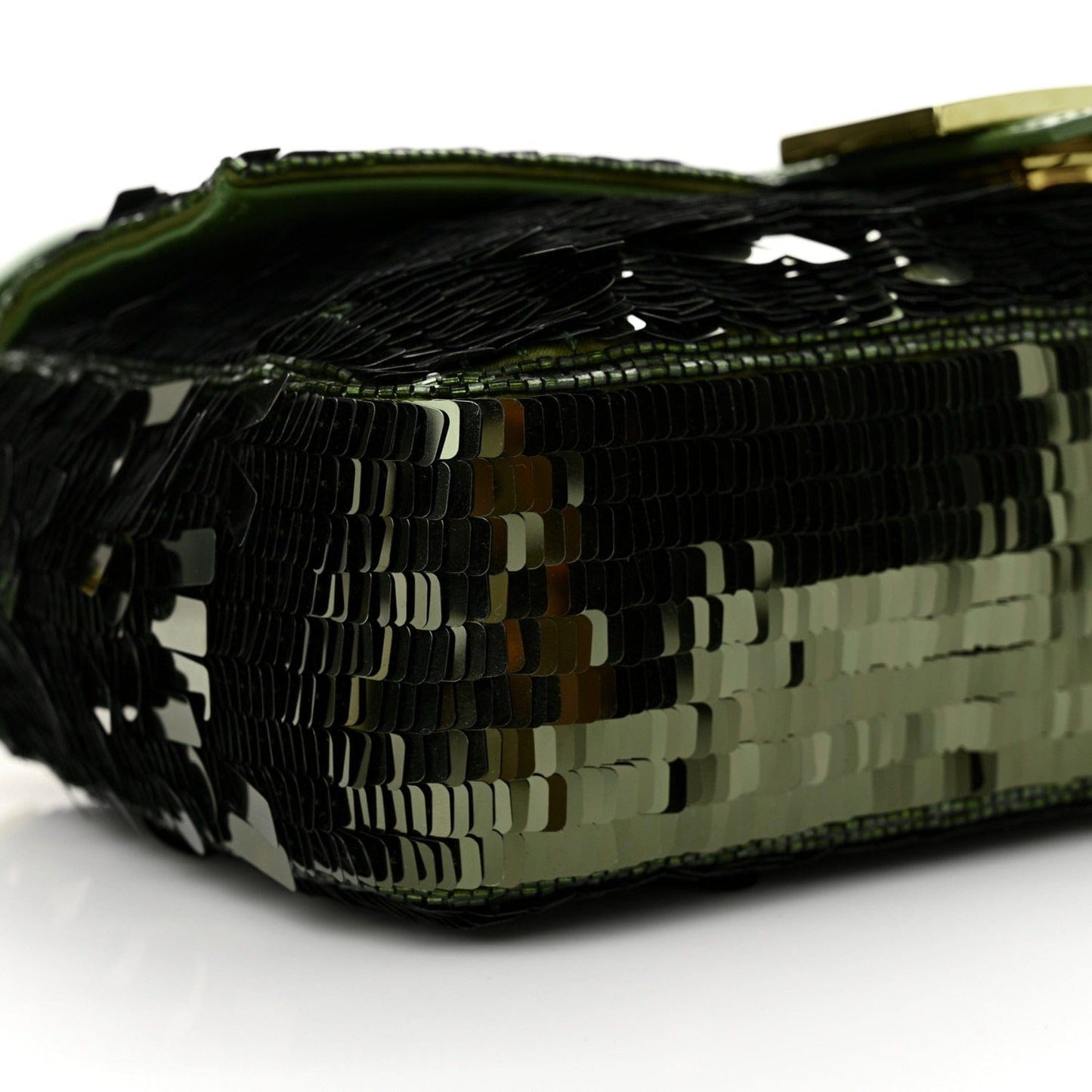 Fendi Baguette Bag in Green Sequins And Leather