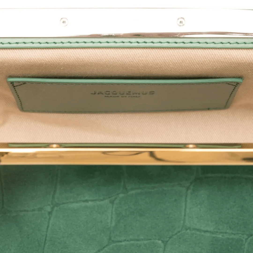 Jacquemus Le Salon Clutch In Suede With Crocodile Effect